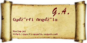 Győrfi Angéla névjegykártya